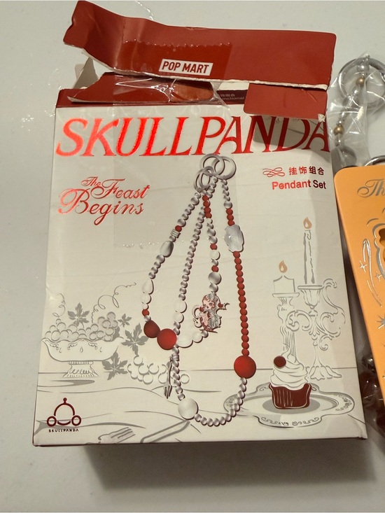 Handbags - Red and White Pendant Set or bag charm
